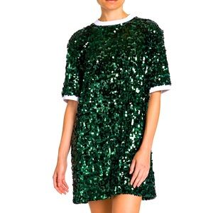 PLAN C Paillettes Relaxed T-Shirt Dress SIZE M. NWT